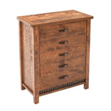 Rustic Corrugated 5 Drawer Barnwood Chest