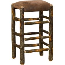 Hickory Log Upholstered Counter Stool
