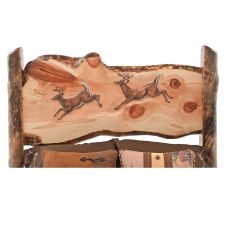 Deer Jump Carved Aspen Log Headboard