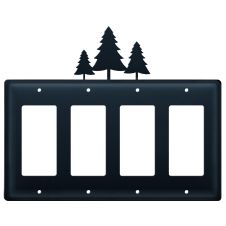 Wrought Iron Pine Quad GFI Cover