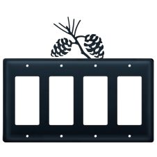 Wrought Iron Pinecone Quad GFI Cover