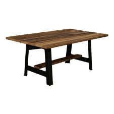 Kings Bridge Rustic Industrial Dining Table - Clear Finish