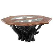 Midnight Forest Inlaid Glass Dining Table