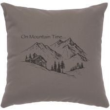 Mountain Time Image Decor Pillow - Chrome Cotton