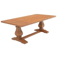 Reclaimed Trestle Oldwood Dining Table - Light Finish