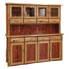 Rust Valley Red Cedar Four Door Buffet & Hutch 