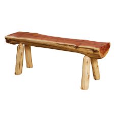 Rust Valley Red Cedar Half Log Bench