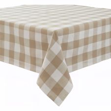 Natural Checkered Square Table Cloth