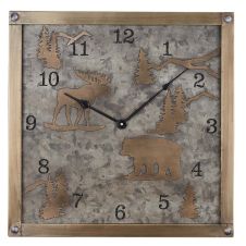 Rustic Forester Galvanized Wall Clock