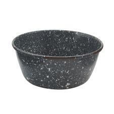 Rustic Gray Granite Enamel Soup Bowl