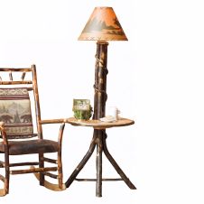 Hickory Floor Lamp Table