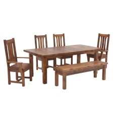 Stony Brooke Rustic Reclaimed Farmhouse Extension Dining Table Set