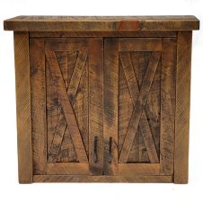 Sawmill Barn Door Toilet Topper Cabinet in Antique Barnwood Finish