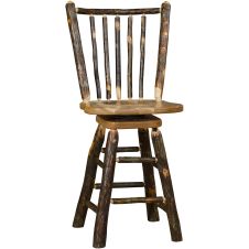 Rustic Hickory Stick Back Barstool