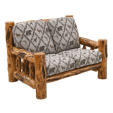 Beartooth Aspen Timber Comfort Log Loveseat - Gnarly Log - Addison Sand Upholstery 