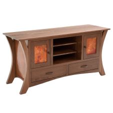 Traverse Bay 2 Drawer TV Stand - Copper Panels