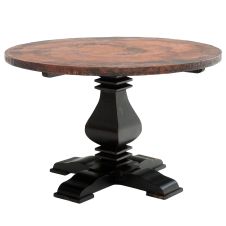 Treaveau Hammered Copper Pedestal Dining Table