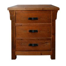 Rocky Creek 3 Drawer Reclaimed Barn Wood Nightstand