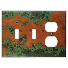 Verde 2 Toggle 1 Outlet Copper Switch Plate