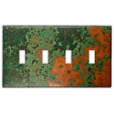 Verde 4 Toggle Copper Switch Plate