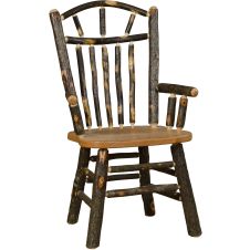 Saranac Rustic Hickory Wagon Wheel Arm Dining Chair