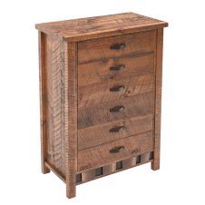 Walnut Falls Rustic 6 Drawer Barnwood Chest