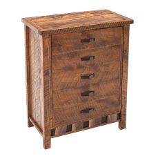 Walnut Falls Rustic 5 Drawer Barnwood Chest