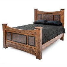 Autumn Woods Triple Copper Panel Bed: Some lifestyle images are created with AI for visualization purposes. Crafted from natural solid wood, each piece is unique and will vary.