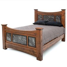 Black Granite Triple Panel Bed