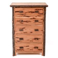 Cottage Hickory 5 Drawer Log Chest 