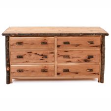 Cottage Hickory 6 Drawer Log Dresser