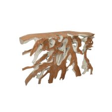 Aged-White Root Console Table