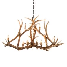 10 Light Elk Crossbar Antler Chandelier