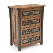 Winter Forest Rustic Barnwood 4 Drawer Chest