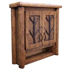 Woodland Forest Toilet Topper Cabinet - Barnwood Lager Finish