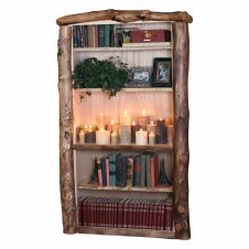 Yellowstone Rustic Aspen Log Bookcase