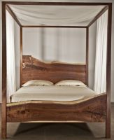 Live Edge Black Walnut Canopy Bed