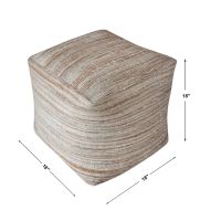 Shiro Beige Hemp Pouf Ottoman