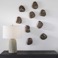 Pebbles Wood Walnut Wall Decor