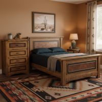 Panel Bed: Some lifestyle images are created with AI for visualization purposes. Crafted from natural solid wood, each piece is unique and will vary.