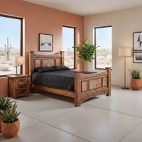 Panel Bed: Some lifestyle images are created with AI for visualization purposes. Crafted from natural solid wood, each piece is unique and will vary.