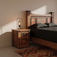 Rustic Nightstand: Some lifestyle images are created with AI for visualization purposes. Crafted from natural solid wood, each piece is unique and will vary.