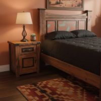 Nightstand: Some lifestyle images are created with AI for visualization purposes. Crafted from natural solid wood, each piece is unique and will vary.