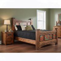Rustic Enclosed Nightstand: Some lifestyle images are created with AI for visualization purposes. Crafted from natural solid wood, each piece is unique and will vary.