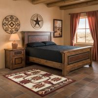 Rustic Nightstand: Some lifestyle images are created with AI for visualization purposes. Crafted from natural solid wood, each piece is unique and will vary.