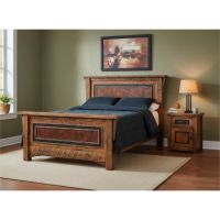 Rustic Nightstand: Some lifestyle images are created with AI for visualization purposes. Crafted from natural solid wood, each piece is unique and will vary.