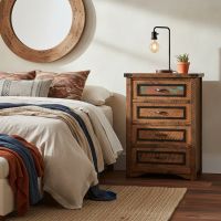 Chest of Drawers: Some lifestyle images are created with AI for visualization purposes. Crafted from natural solid wood, each piece is unique and will vary.