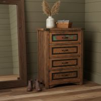 Barnwood Chest: Some lifestyle images are created with AI for visualization purposes. Crafted from natural solid wood, each piece is unique and will vary.