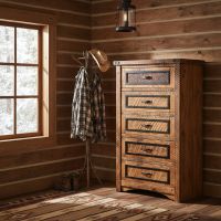 Barnwood Chest: Some lifestyle images are created with AI for visualization purposes. Crafted from natural solid wood, each piece is unique and will vary.