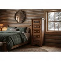 5 Drawer Chest: Some lifestyle images are created with AI for visualization purposes. Crafted from natural solid wood, each piece is unique and will vary.